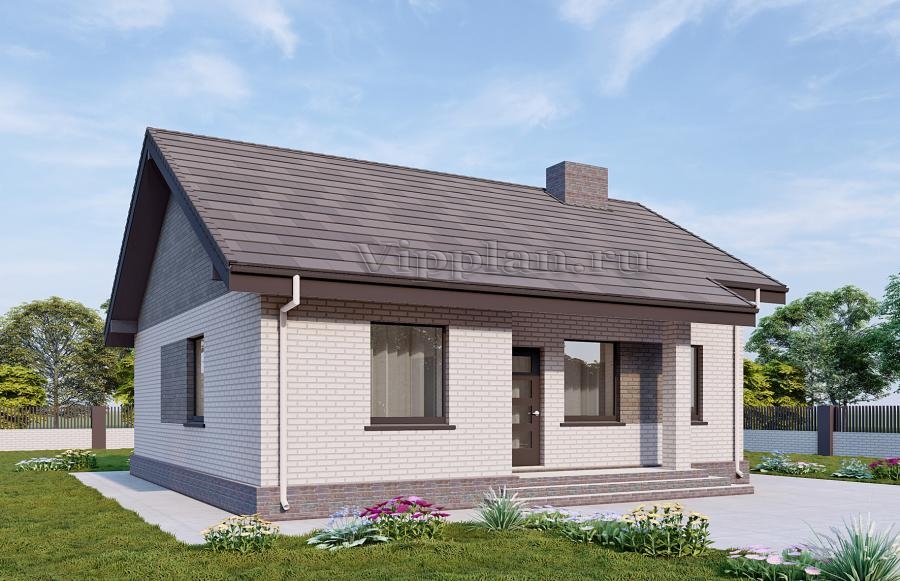 Одноэтажный дом с кабинетом, камином и выходом на чердак