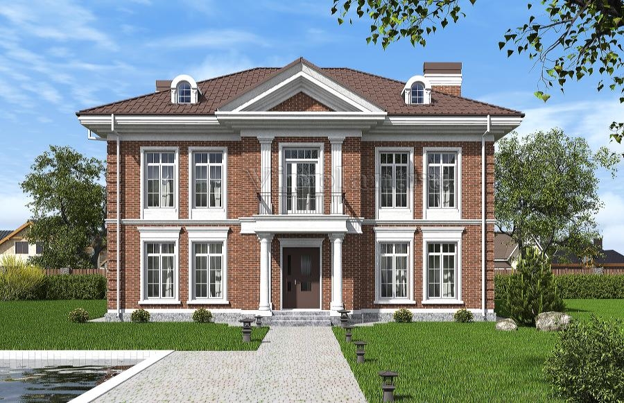 Двухэтажный дом с террасой, балконом и пятью спальнями.